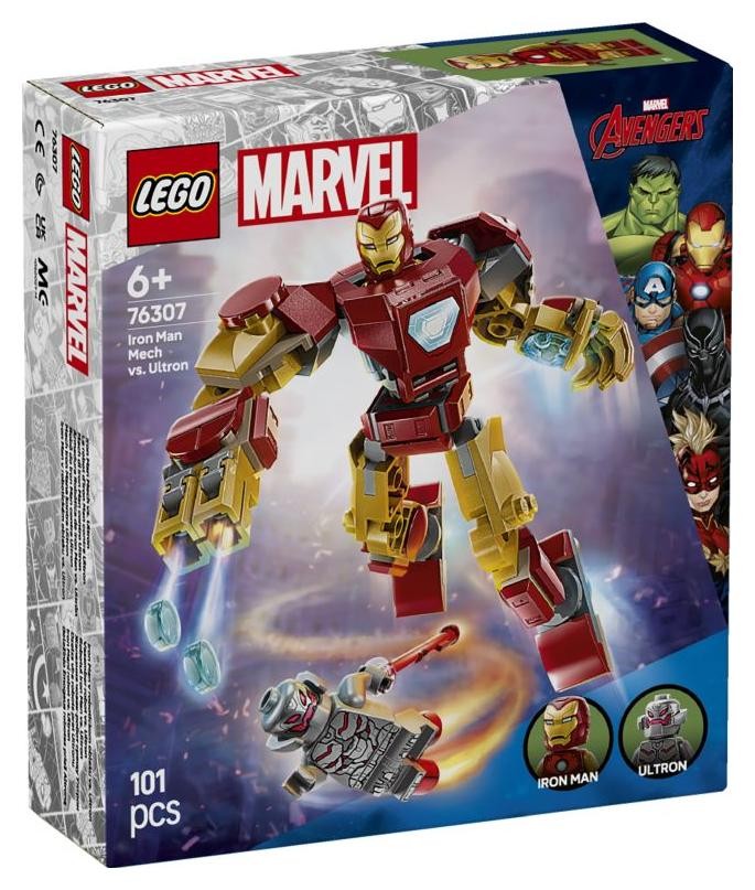 Klocki konstrukcyjne LEGO Super Heroes Marvel 76307 Mech Iron Mana kontra Ultron