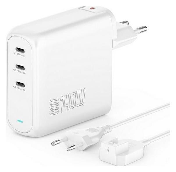 4smarts GaN Flex Pro 140W 3xUSB-C biały 544140