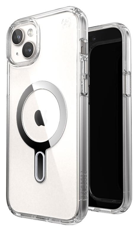 Etui typu plecki Speck Presidio Perfect-Clear ClickLock & Magsafe do iPhone 15 Plus / iPhone 14 Plus (Clear / Chrome Finish / Serene Silver)