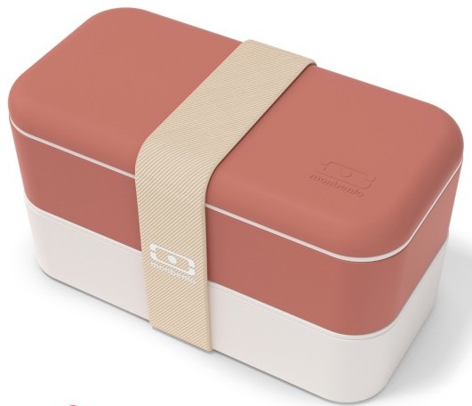 Pudełko śniadaniowe Monbento Bento Original Terracotta Recycled biało-pomarańczowy