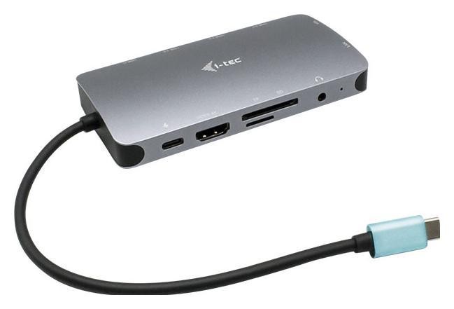 i-tec USB-C Metal Nano Docking Station HDMI VGA LAN Audio Czytnik kart Power Delivery 100 W + Universal Charger 100W