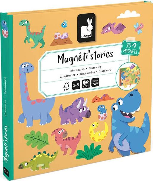 Zabawka edukacyjna,zabawki magnetyczne Janod Magneti'stories Dinozaury