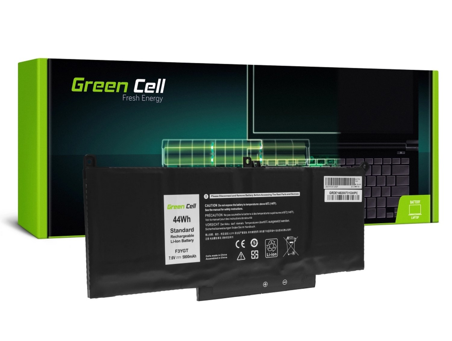 Zamiennik Green Cell F3YGT do Dell Latitude 7280 7290 7380 7390 7480 7490 5800 mAh