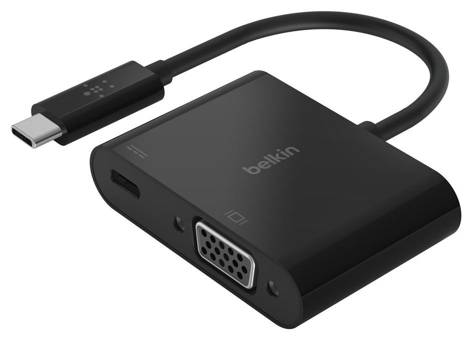 Belkin USB-C do VGA z funkcją ładowania 60W PD czarny