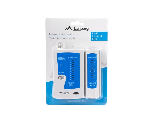 Lanberg tester przewodów LAN RJ45, RJ12, RJ11, COAXIAL