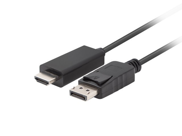 Lanberg kabel Displayport - HDMI M/M 1m czarny