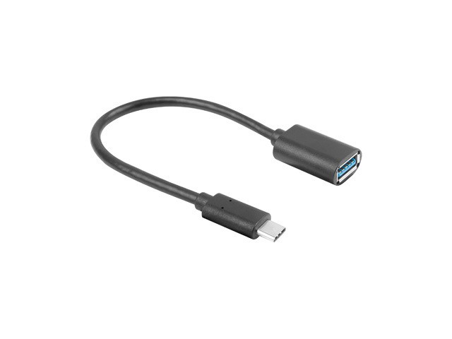 Lanberg adapter USB-C 3.1 - USB-A M/F 15cm OTG czarny