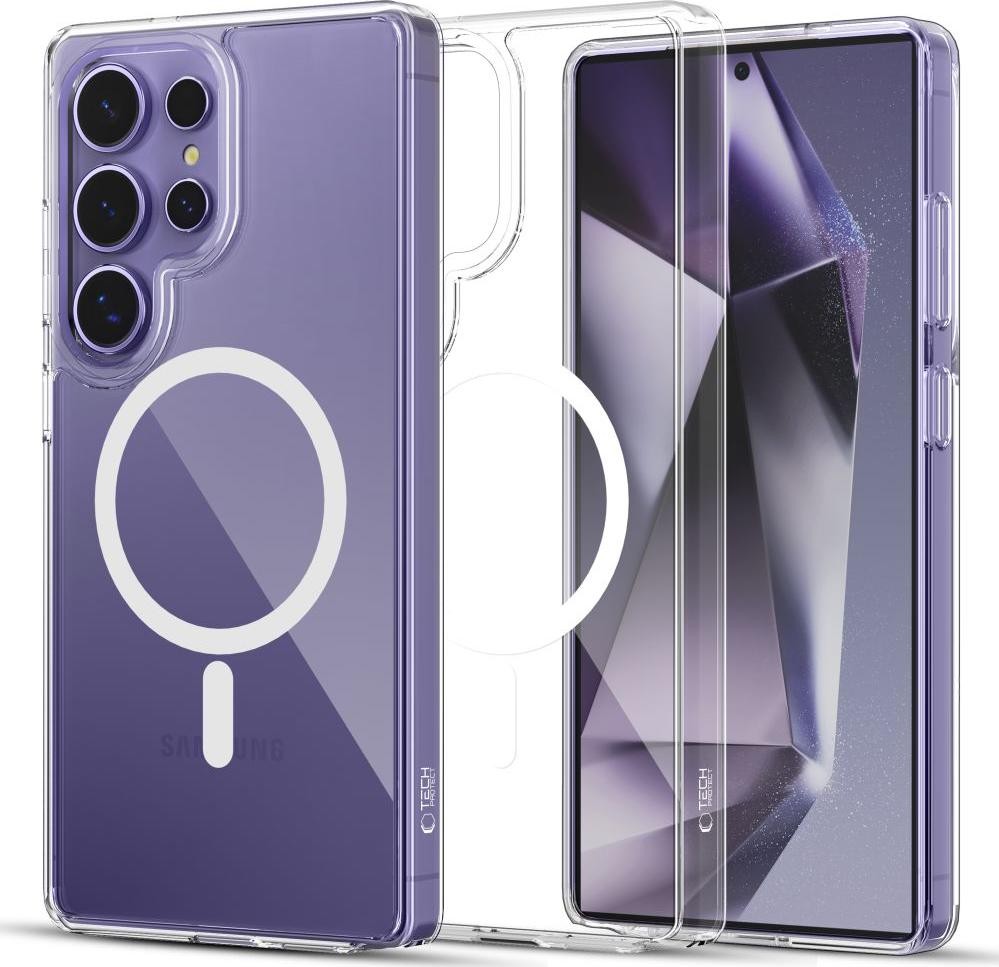 Etui typu plecki Tech-Protect Flexair Hybrid Magsafe do Galaxy S25 Ultra przezroczysty