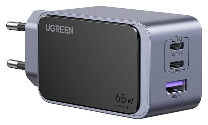Ugreen Nexode Air 65W, USB + 2x USB-C szara