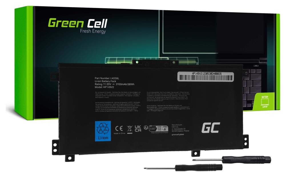 Zamiennik Green Cell LK03XL do HP Envy x360 15-BP 15-BP000NW 15-BP001NW 15-BP002NW 15-BP100NW 15-BP101NW 15-CN 17-AE 17-BW