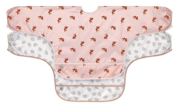 Śliniak Lassig Little Forest Zajączek Zestaw Śliniaków z Długim Rękawem 6m+