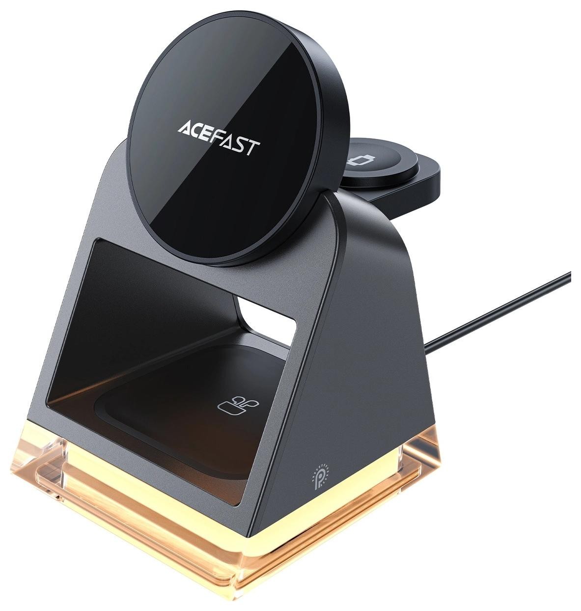 Acefast 3w1 E17 MagSafe + kabel USB-A USB-C - czarna