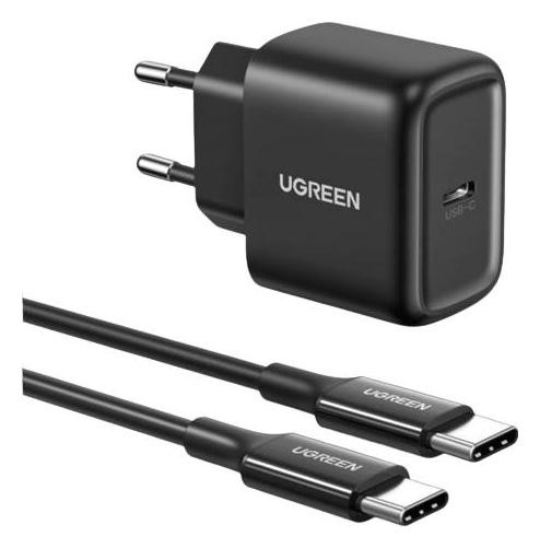 Ugreen CD250, 25W, USB-C czarny + kabel USB-C do USB-C, 2m czarny