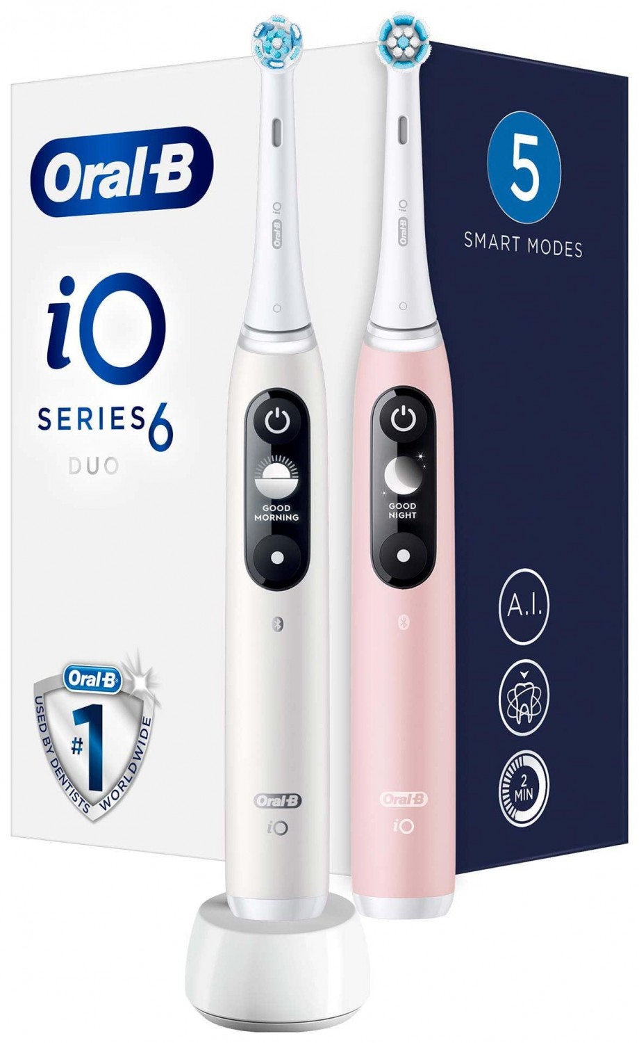 Szczoteczka magnetyczna Oral-B iO Series 6 Duo biały/różowy