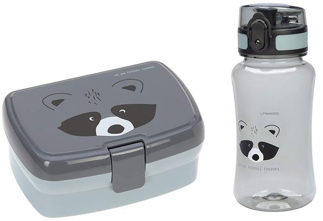 Zestaw Lassig About Friends Szop 2szt.: pudełko+ tritanowa butelka 460 ml