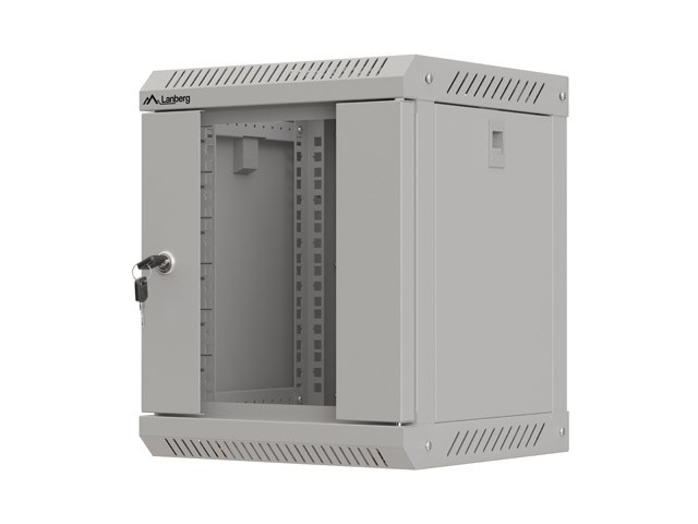 Szafa rack 10" Lanberg szafa rack wisząca 10'' 6U 300x300 szara drzwi przeszklone (flat pack)
