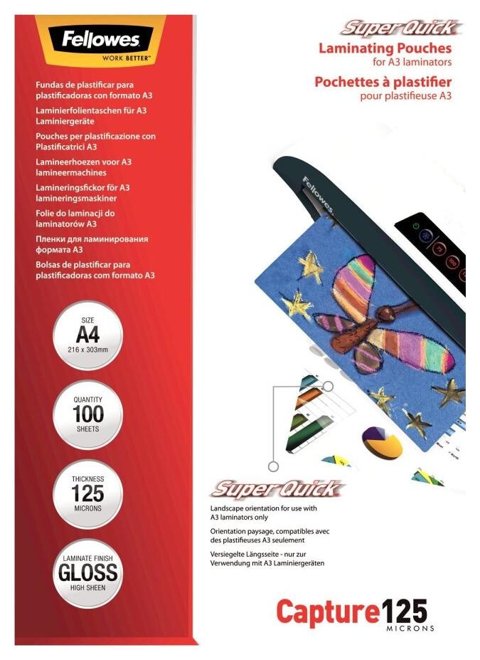 Fellowes SuperQuick A4 125mic 100 szt.