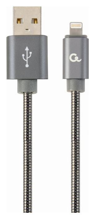 Gembird USB 2.0 (AM/8-pin lightning M) oplot metalizowany 2m szary