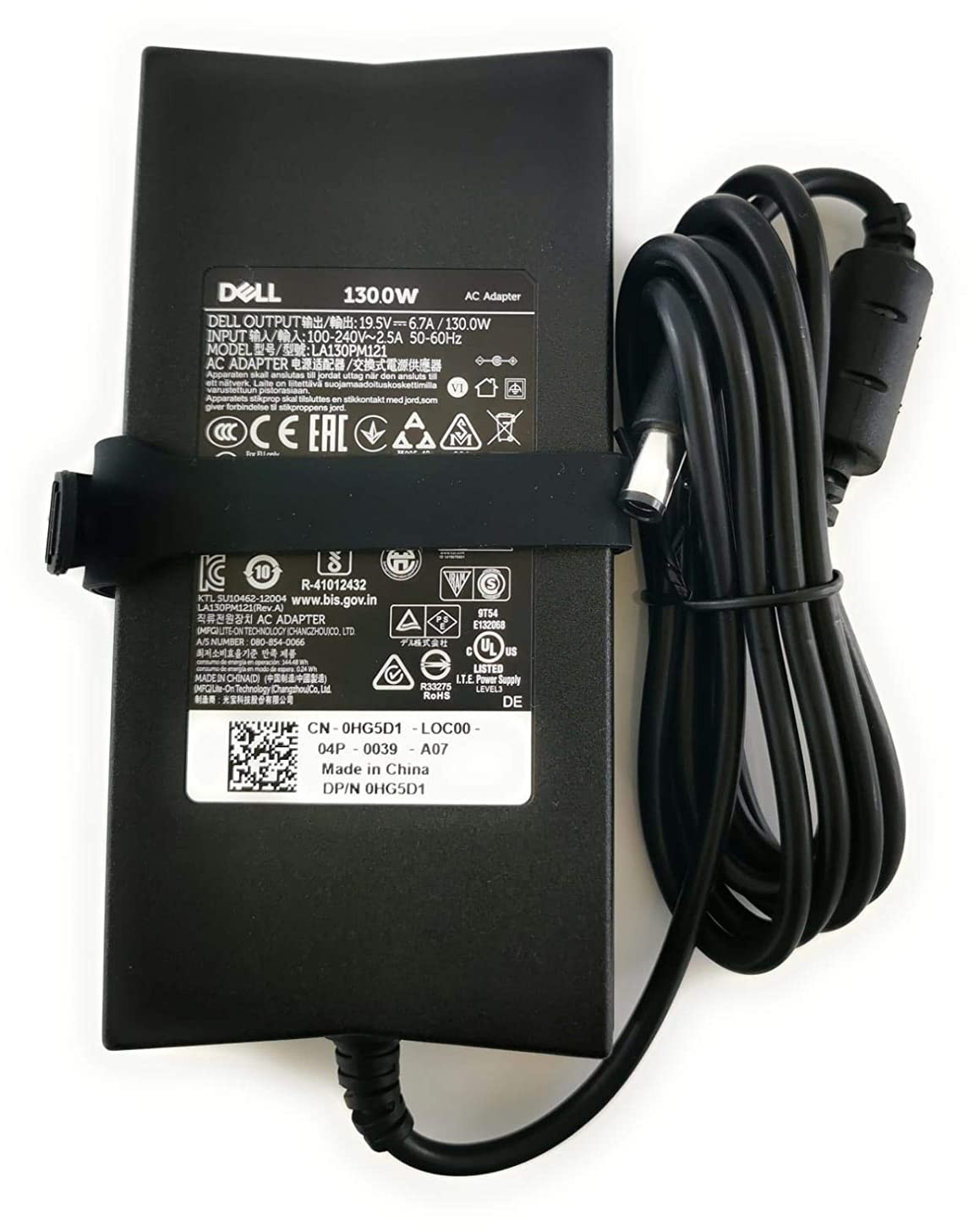 Oryginał Dell AC Adapter, 130W, 19.5V, 3 Pin, 7.4mm, C6 Power Cord Version 2