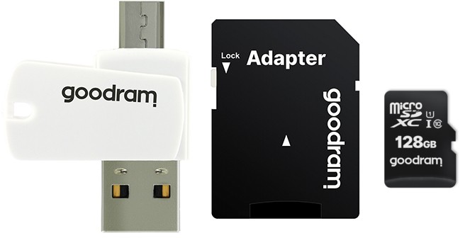GOODRAM 128GB microSDXC class 10 UHS I + adapter + czytnik