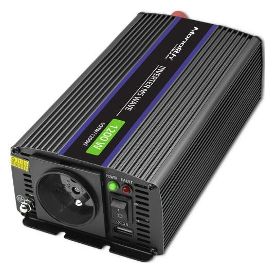 Qoltec Monolith 1200 MS Wave | 12V na 230V | 600/1200W | USB