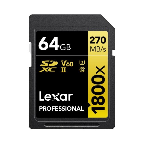 Lexar SDXC 64GB Professional 1800x UHS-II U3 (180/270 MB/s)