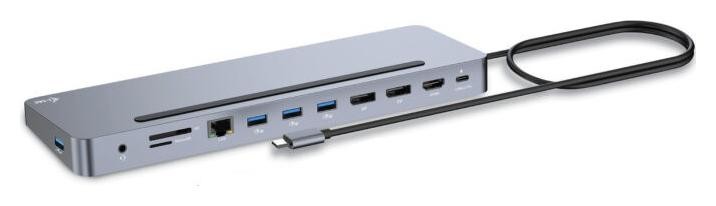 i-tec USB-C Metal Ergonomic 4K 3x Display 2x DP 1x HDMI LAN Audio Power Delivery 100 W