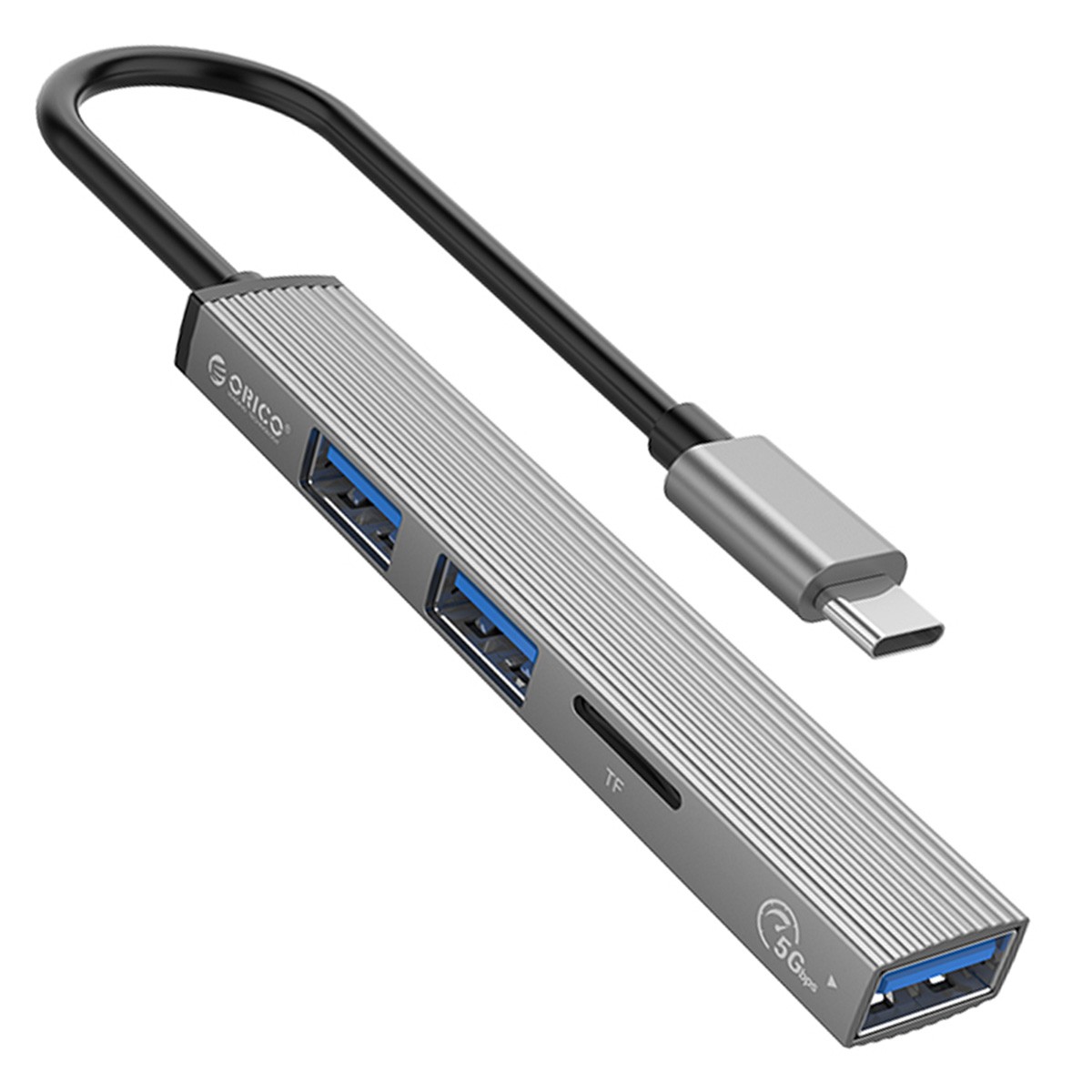 Pasywny Orico USB-C 3 porty czytnik kart aluminiowy