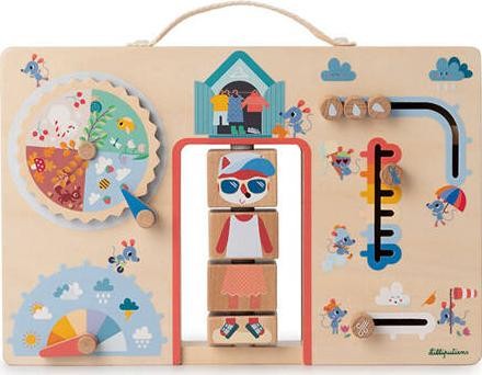 Zabawka edukacyjna Lilliputiens Lisiczka Alice Ubranie na każdą pogodę tablica manipulacyjna 83556