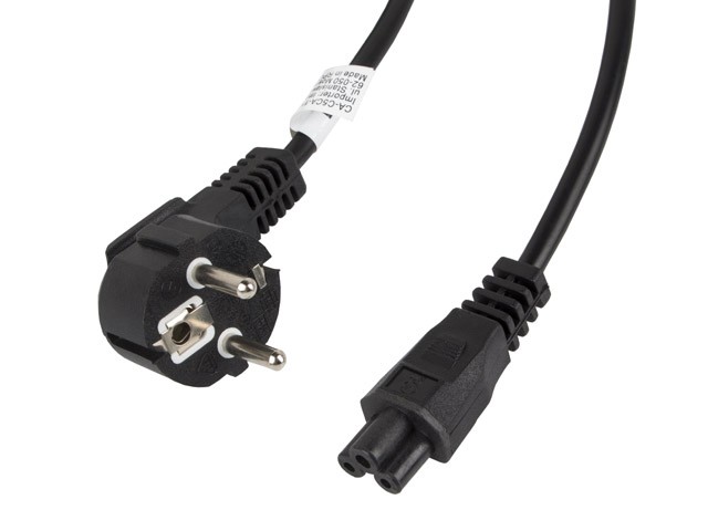 Lanberg kabel zasilający CEE 7/7 - C5 3m VDE czarny koniczynka