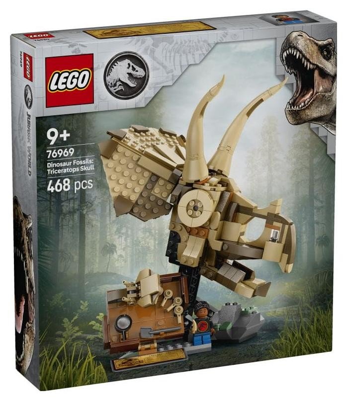 Klocki konstrukcyjne LEGO Jurassic World 76969 Szkielety dinozaurów: czaszka triceratopsa