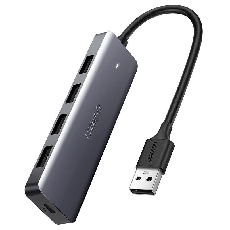Ugreen 4w1 USB do 4x USB 3.0 + USB-C szary