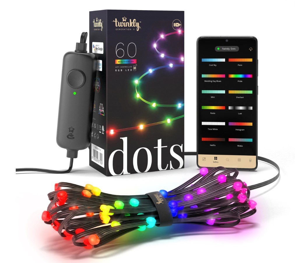 Twinkly Dots 60 LED RGB black wire