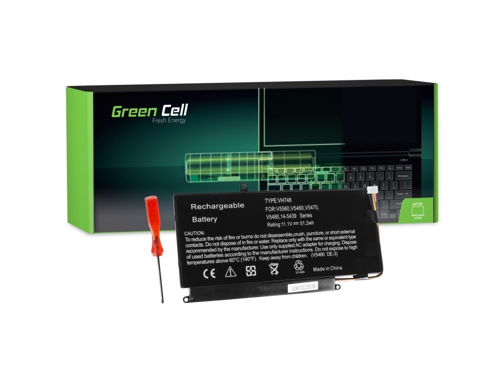 Green Cell do Dell Vostro 5460 5470 5480 5560, Inspiron 14 5439 10.8V 4600mAh