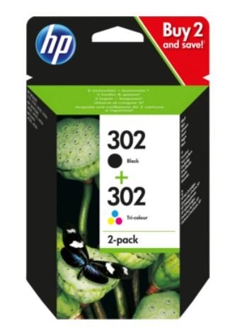 Oryginał HP 302 czarny + kolor combopack Instant Ink