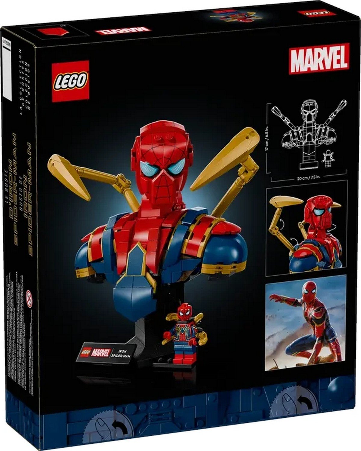 Klocki konstrukcyjne LEGO Marvel 76326 Popiersie Iron Spider-Mana