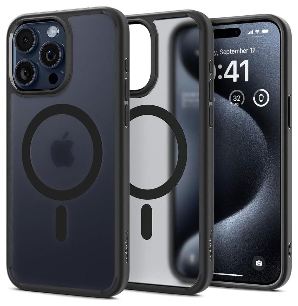 Etui typu plecki Spigen Ultra Hybrid MagFit do iPhone 15 Pro Max czarny