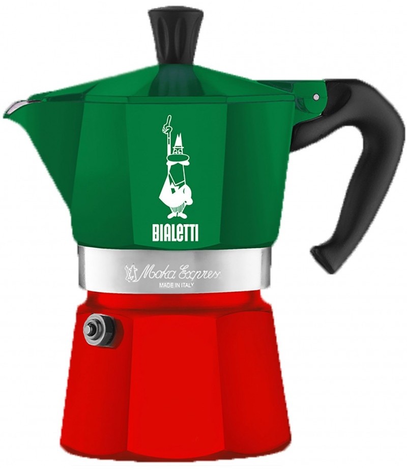 Kawiarka Bialetti Moka Express Italia 6TZ (300 ml) zielono-czerwony