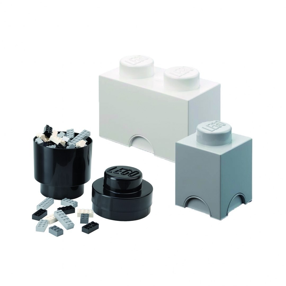 Pudełko na klocki Lego Brick Zestaw Pojemników 3w1 szary