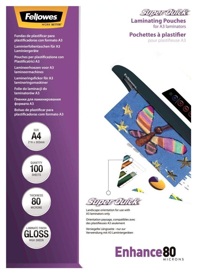 Fellowes SuperQuick A4 80mic 100 szt.