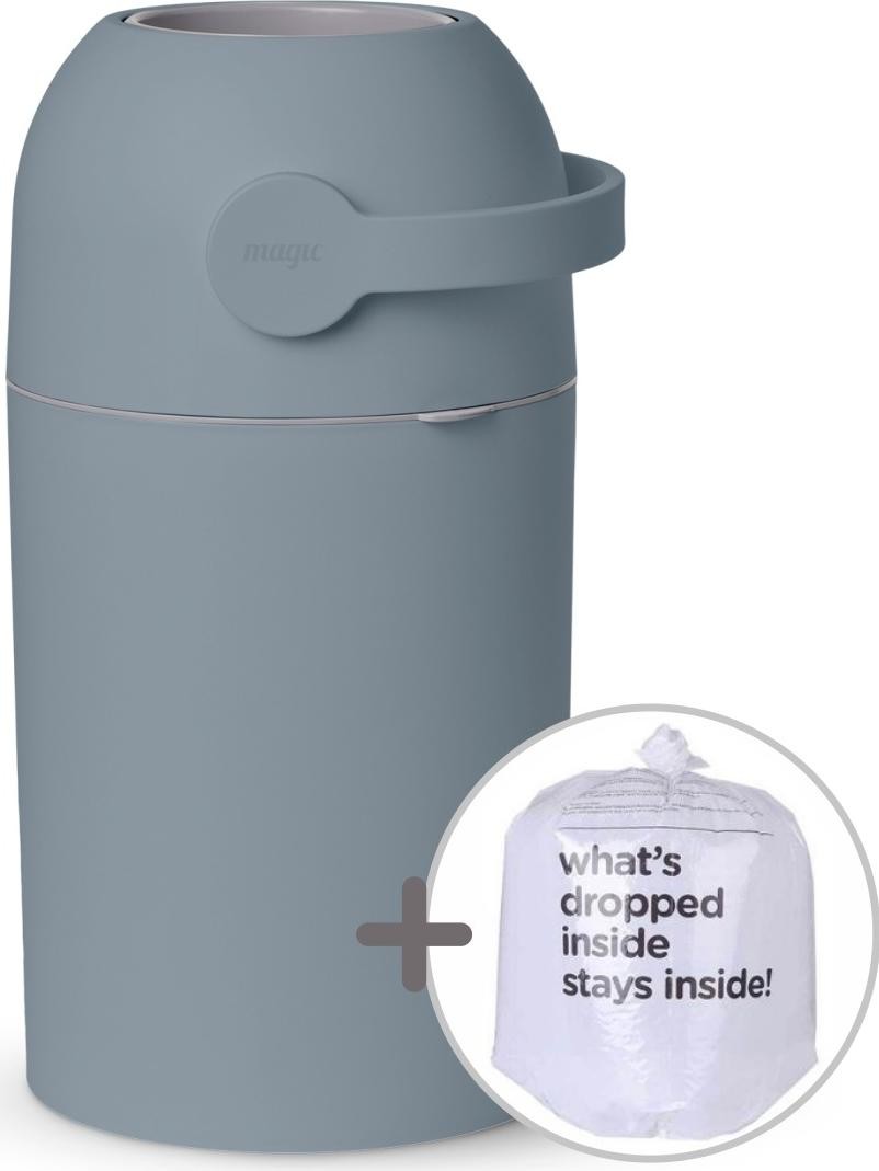 Kosz na pieluszki Magic Majestic + Worki ciemny niebieski