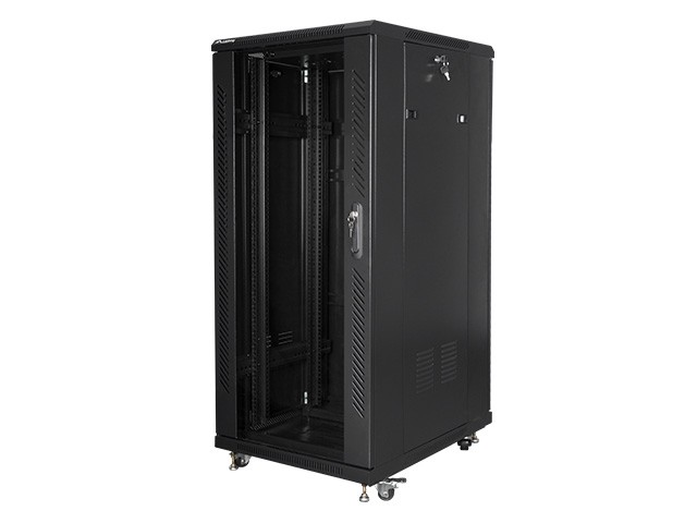 Stojąca Lanberg szafa rack stojąca 19'' 27U 600x800 czarna