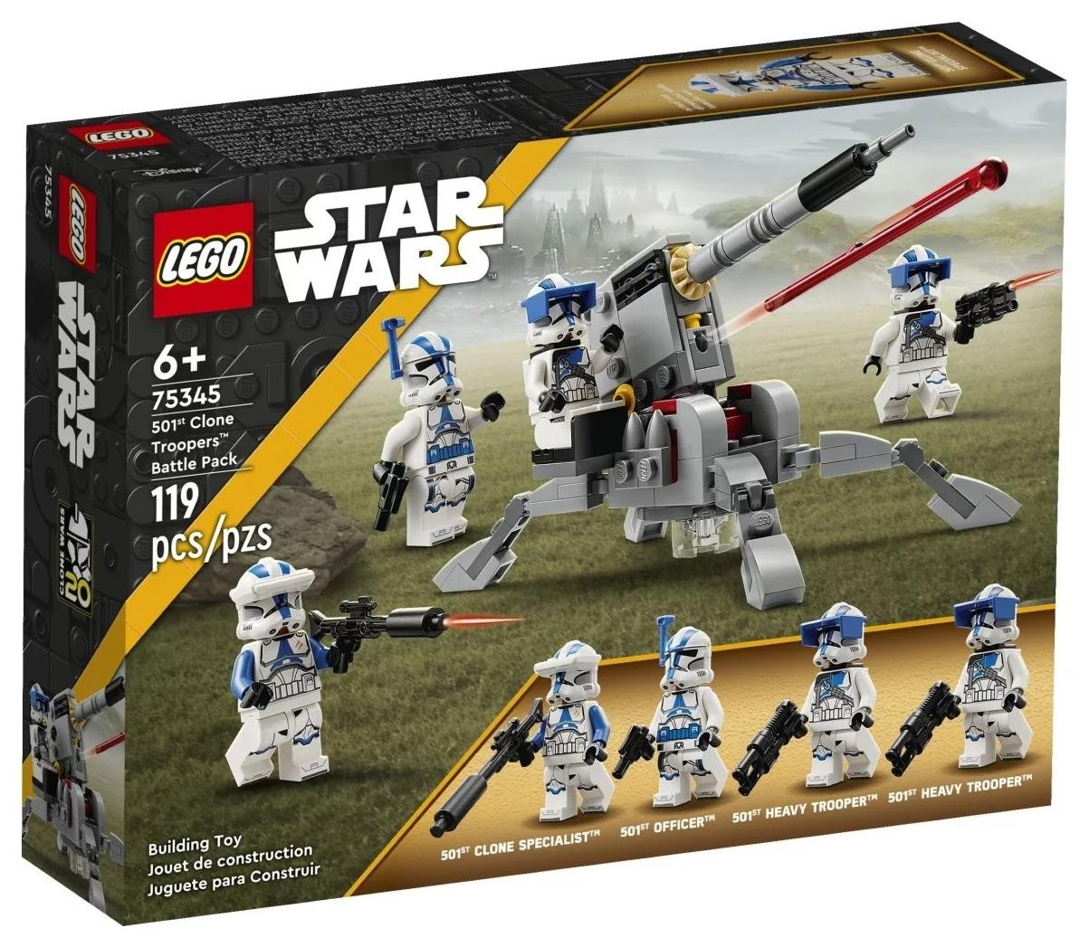 Klocki konstrukcyjne LEGO Star Wars TM 75345 Zestaw bitewny - żołnierze-klony z 501. legionu