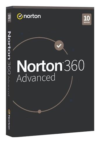 Ochrona i bezpieczeństwo danych Norton 360 Advanced BOX PL 10 - desktop - licencja na rok