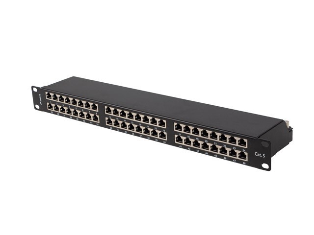 Patch panel Lanberg Patch Panel 48 port 1U 19'' kat.5E FTP ekranowany czarny