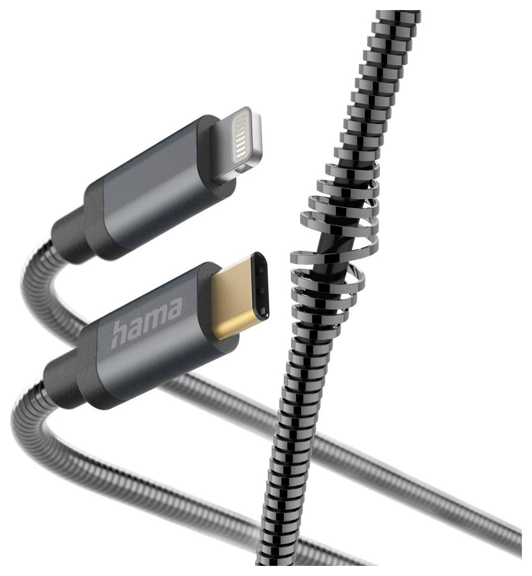 Hama Metal USB-C - lightning metalowy 1,5m antracytowy