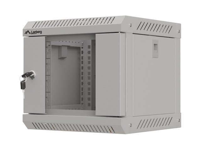 Szafa rack 10" Lanberg szafa rack wisząca 10'' 4U 300x300 szara drzwi przeszklone (flat pack)