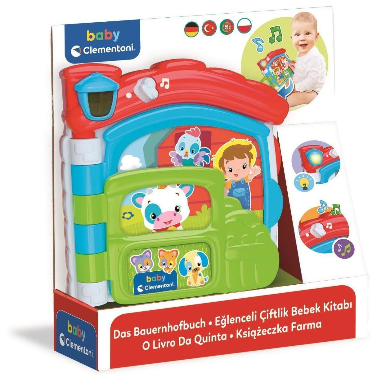 Zabawka edukacyjna,zabawka interaktywna Clementoni Baby Farma Książeczka Mówiąca 17652