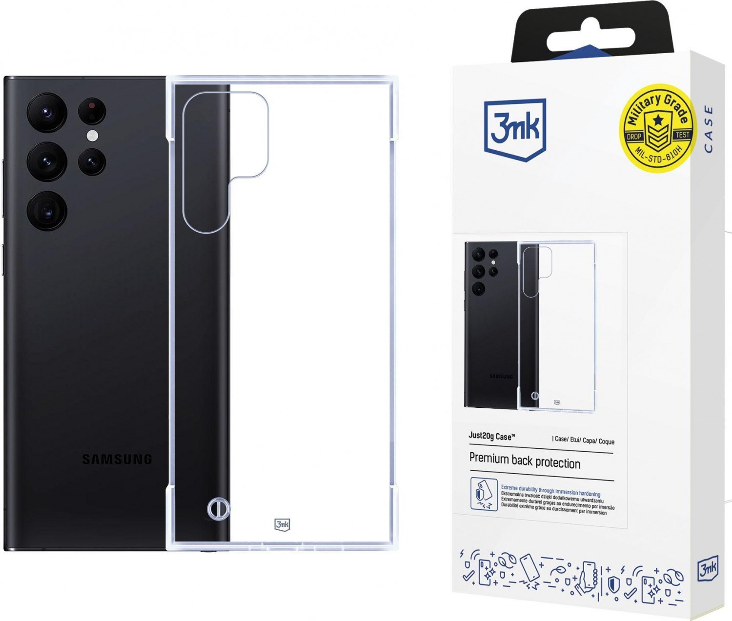 Etui typu plecki 3mk Just20g Clear Case do Samsung Galaxy S22 Ultra 5G