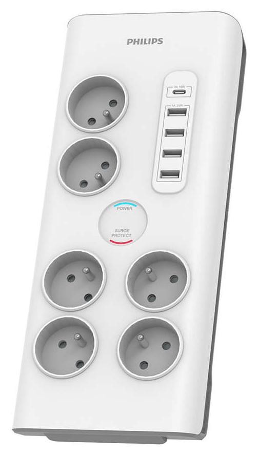 Philips 6 gniazd AC Fr 40W, 2 m